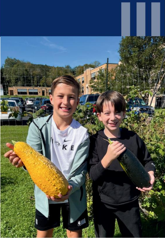Students with their harvest