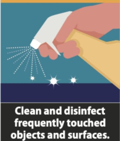 Clean and disinfect surfaces